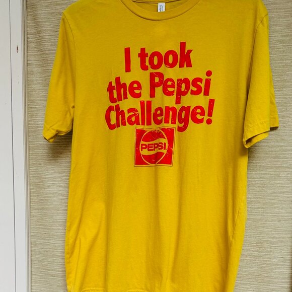 Vintage Pepsi T-Shirt "I Took the Pepsi Challenge" Tee Yellow Orange XL Unisex - Picture 2 of 4